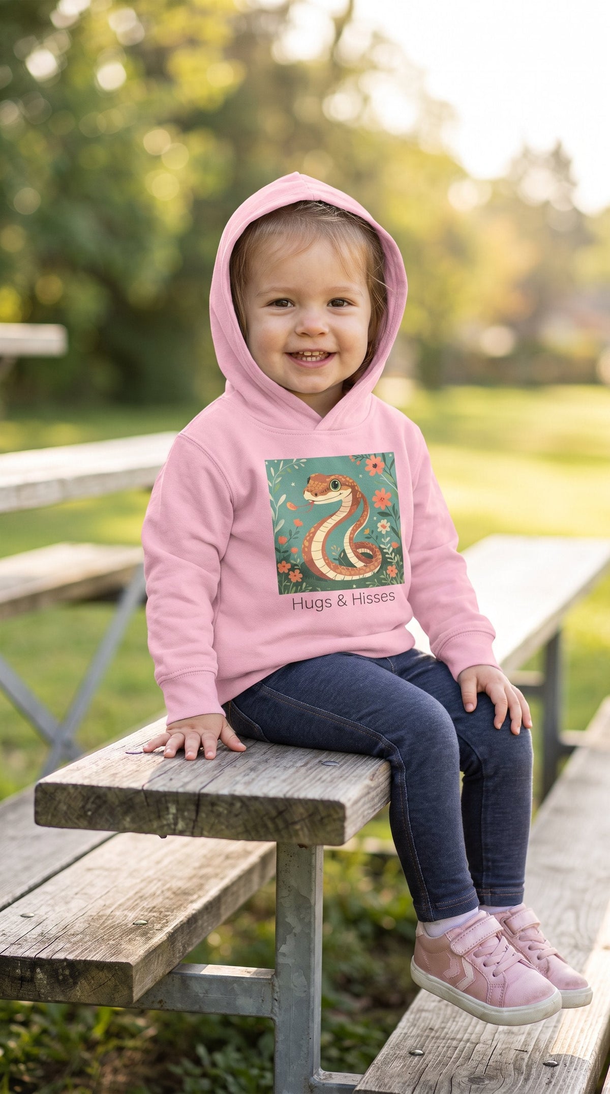 Snake Toddler Hoodie - Pink