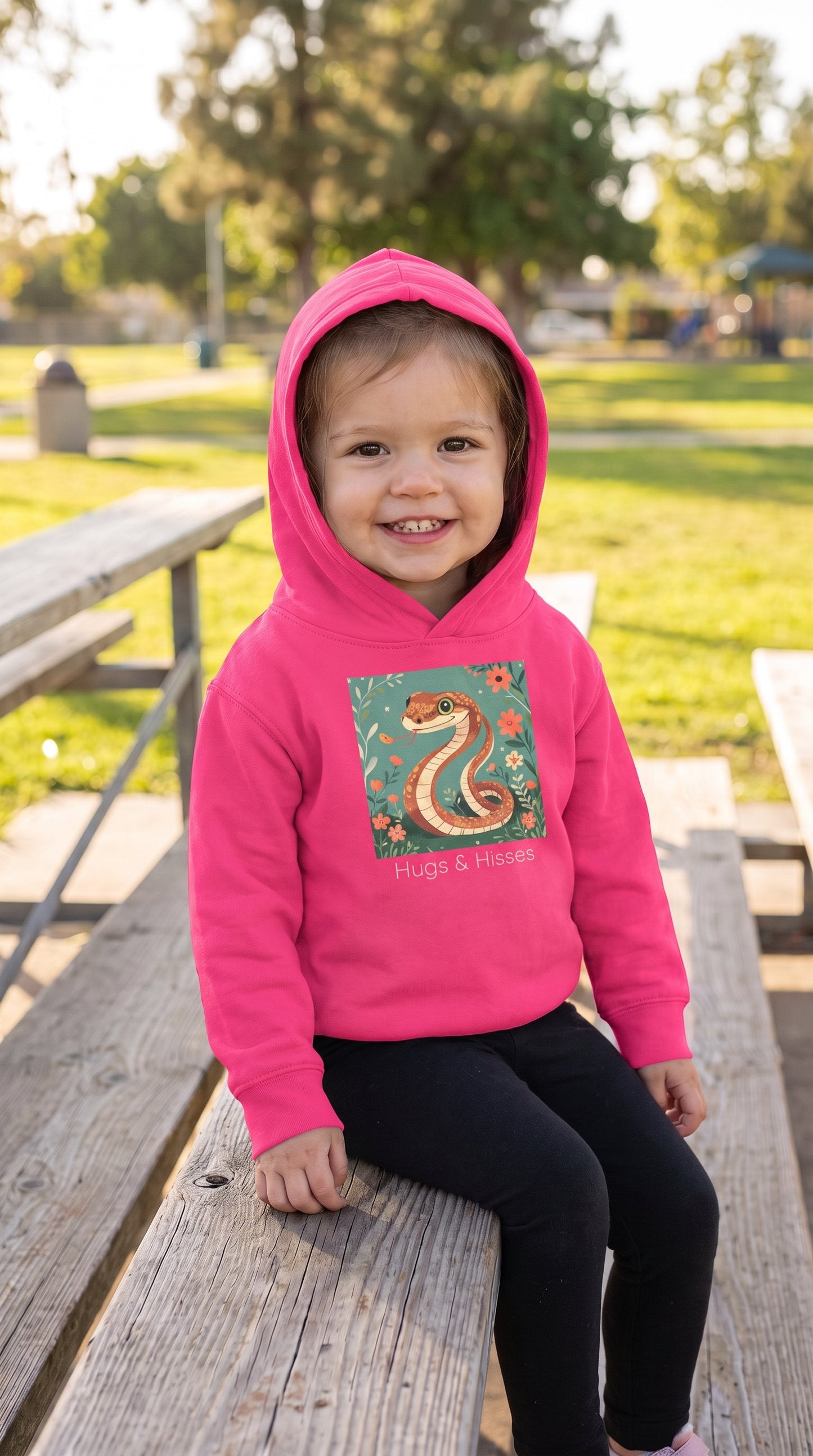 Snake Toddler Hoodie - Vintage Hot Pink