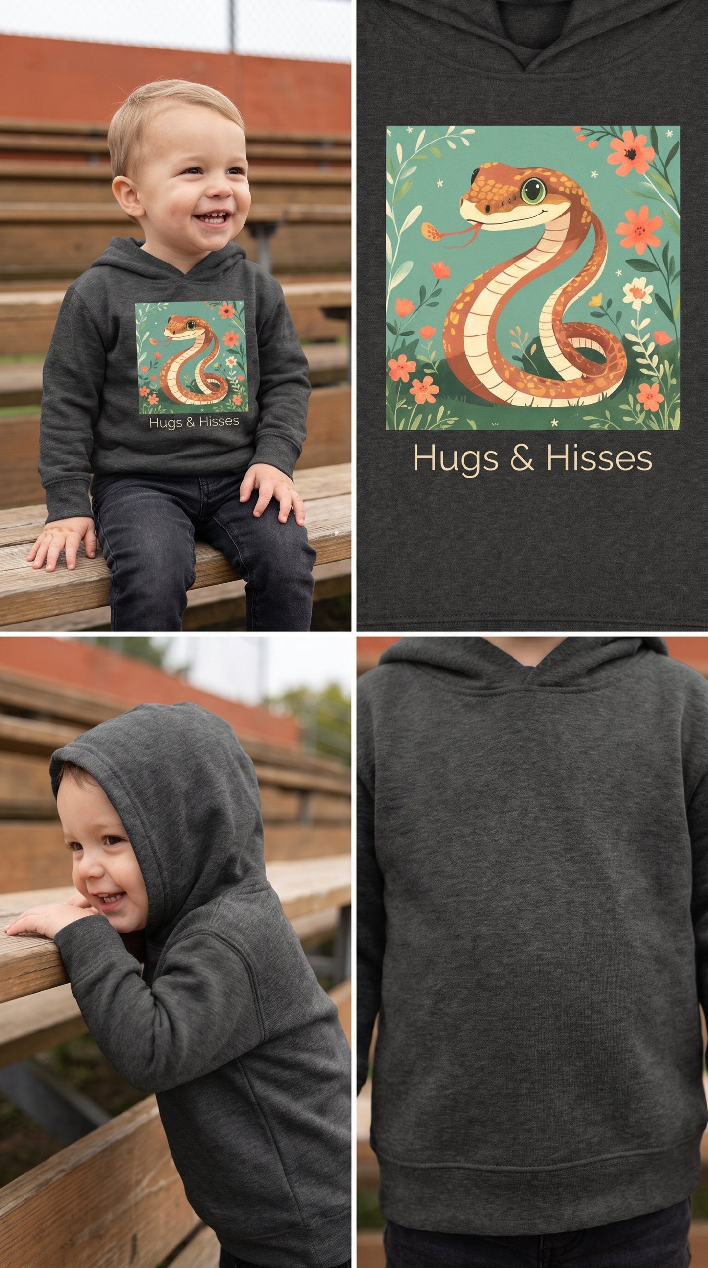 Snake Toddler Hoodie - Vintage Smoke