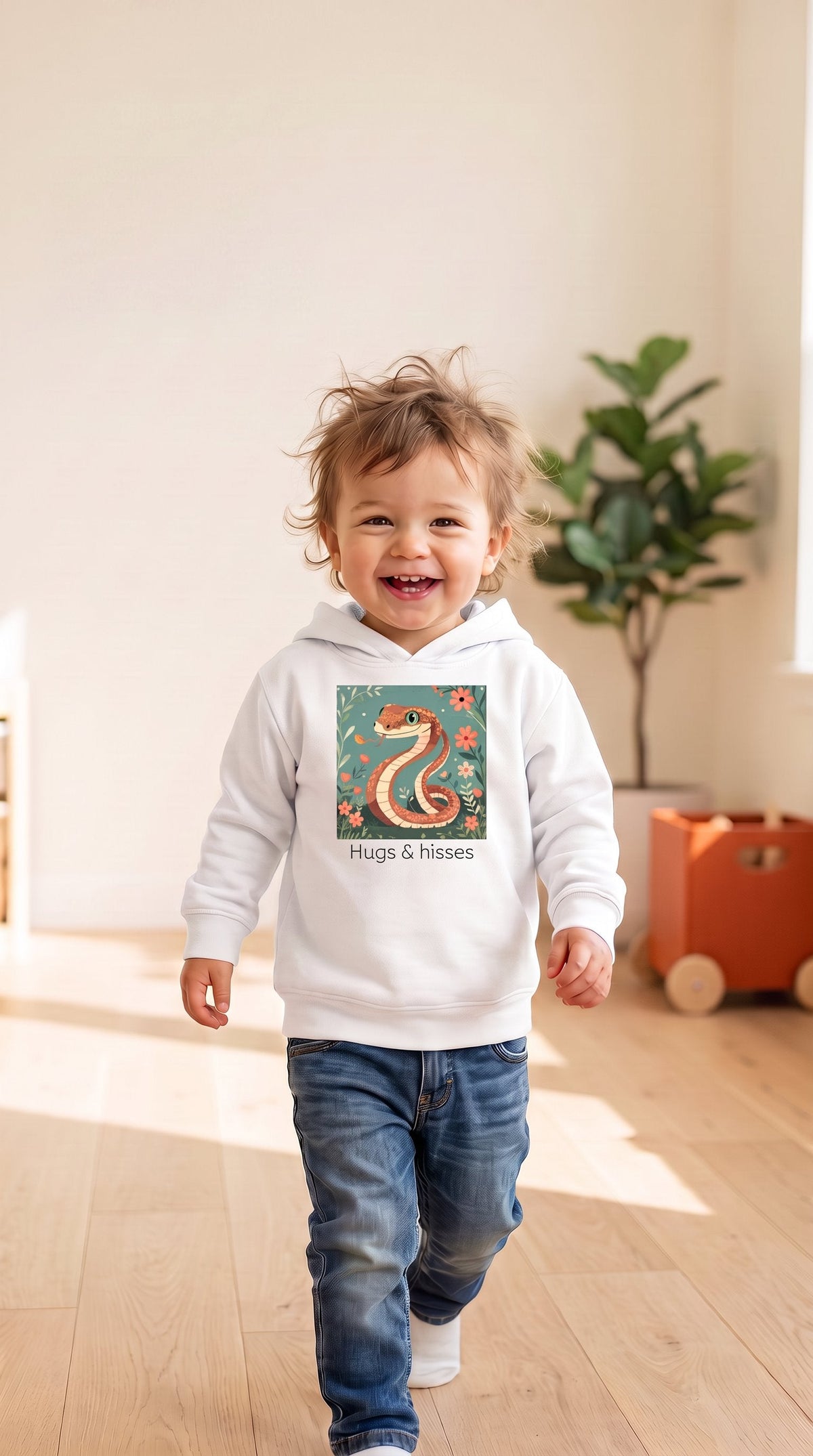 Snake Toddler Hoodie - White