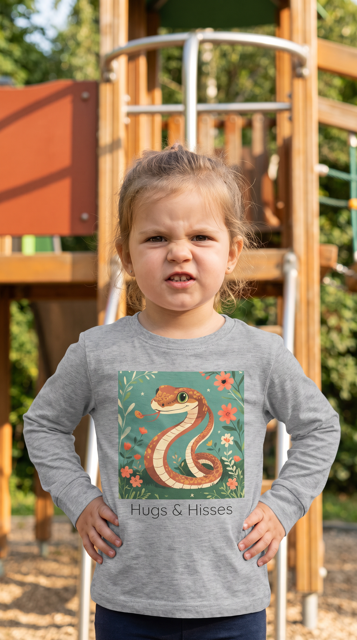 Snake Toddler Long Sleeve Shirt - Heather