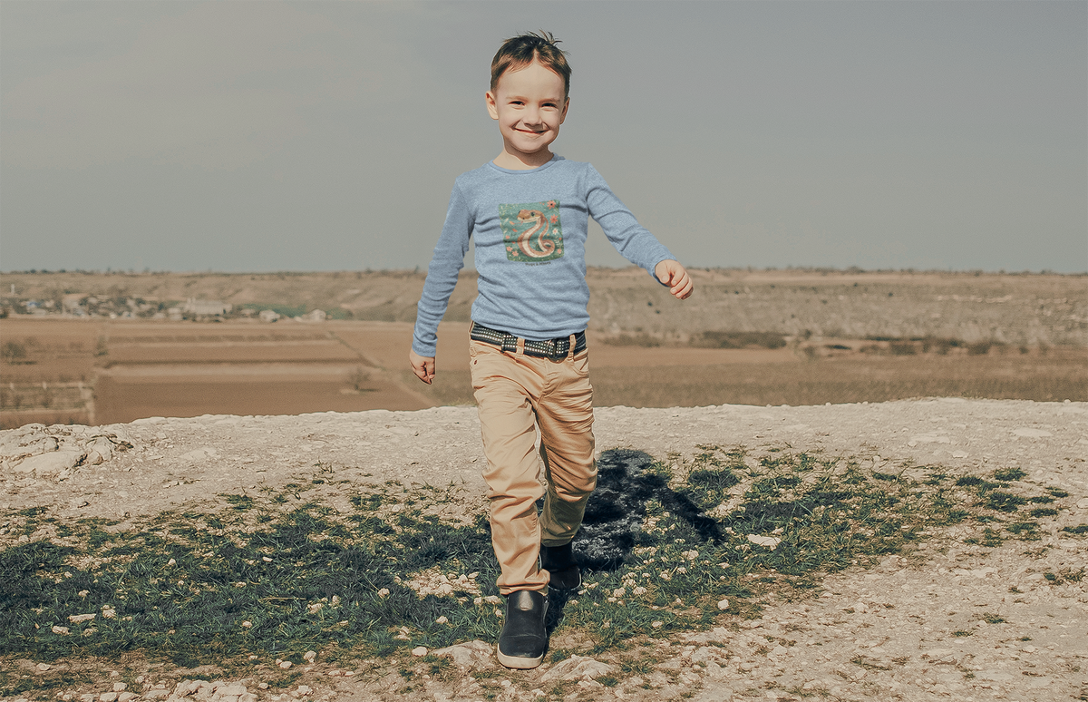 Snake Toddler Long Sleeve Shirt - Light Blue