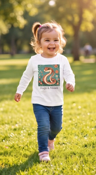 Snake Toddler Long Sleeve Shirt - White