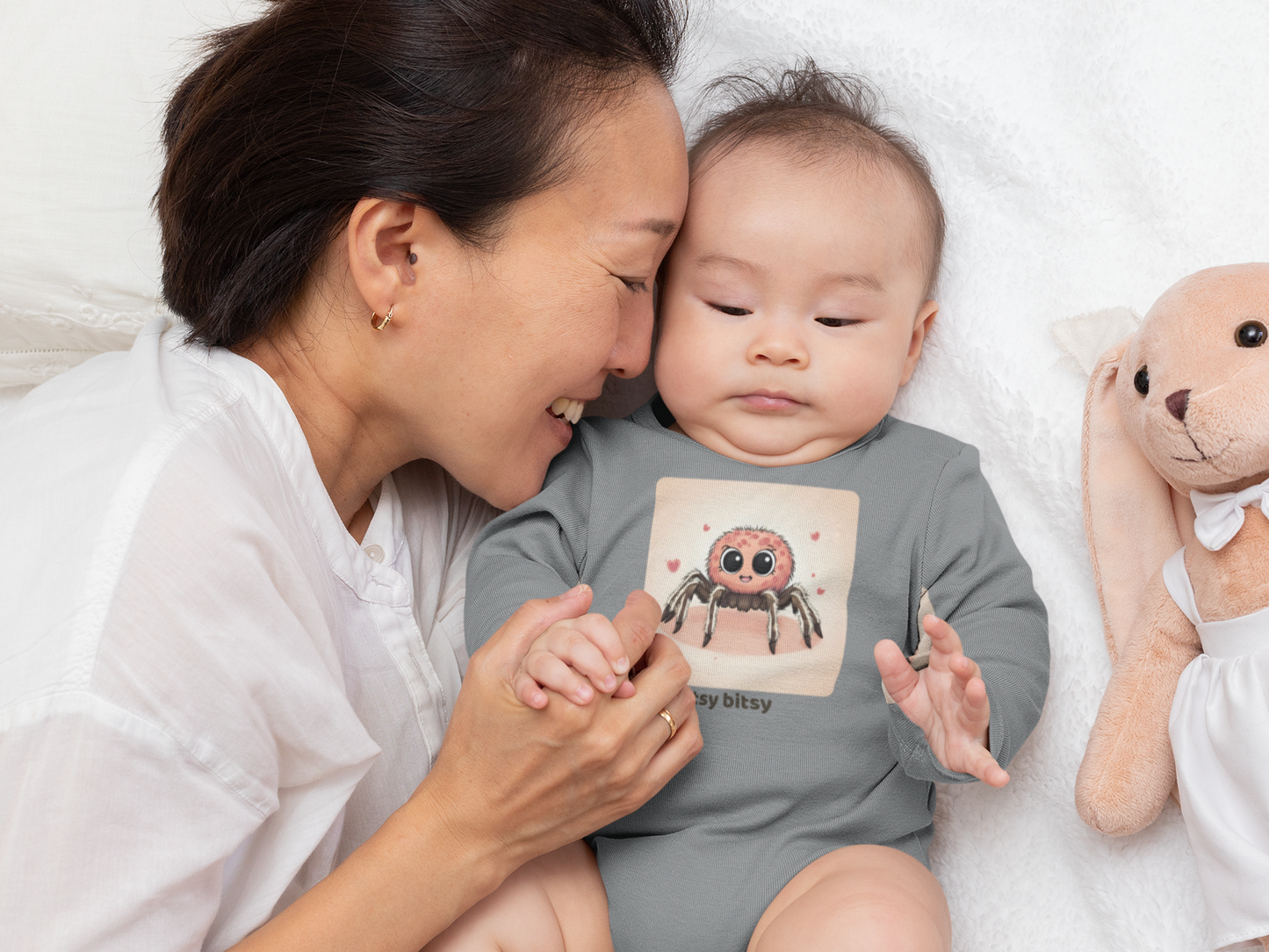 Spider Infant Long Sleeve Onesie - Heather