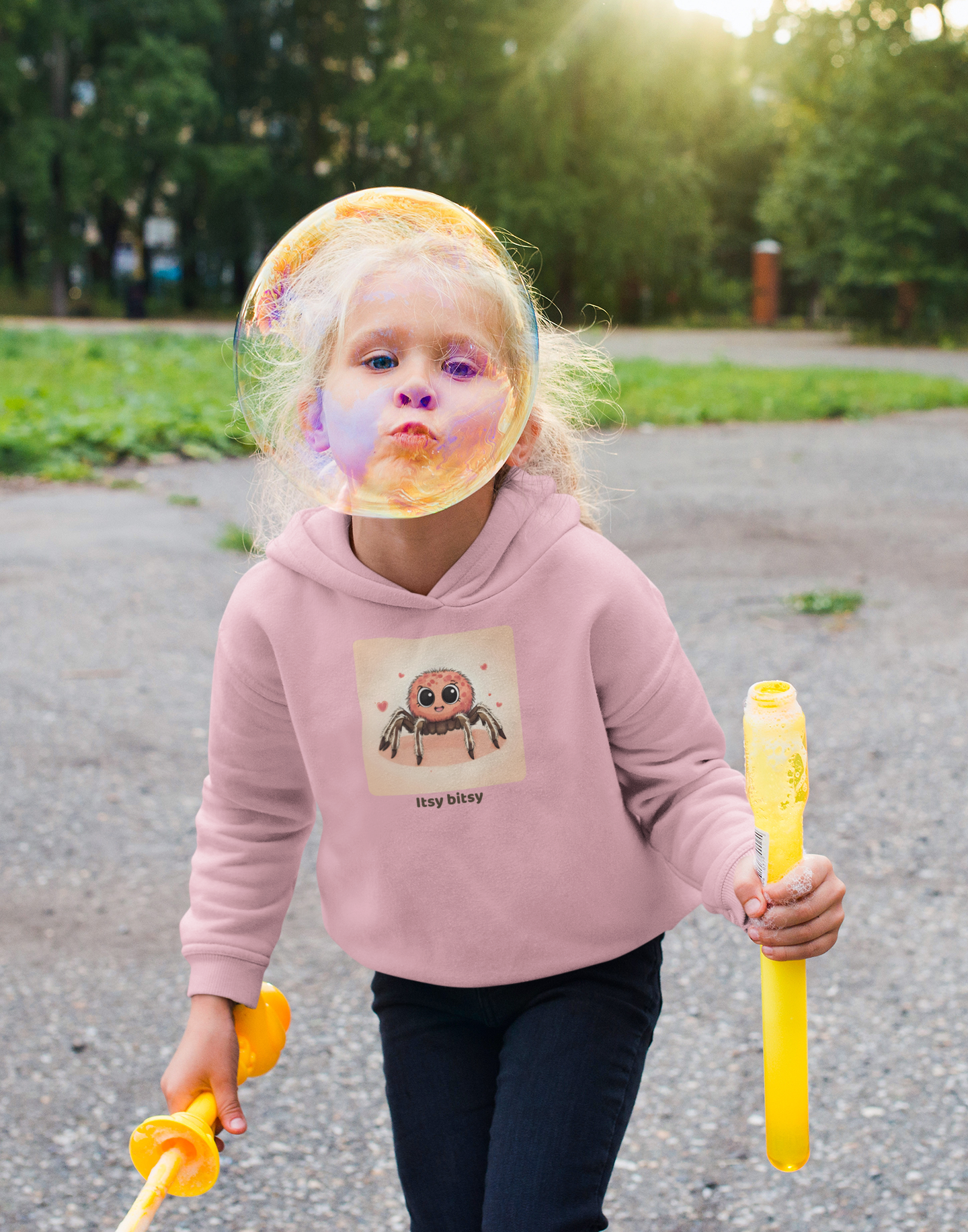 Spider Toddler Hoodie - Pink