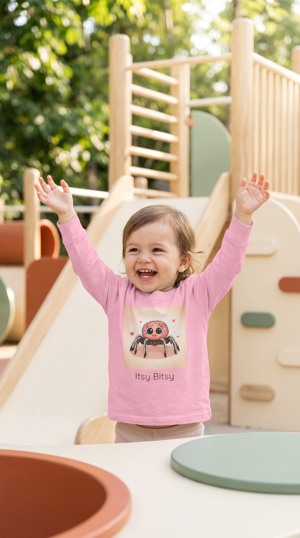Spider Toddler Long Sleeve Shirt - Pink