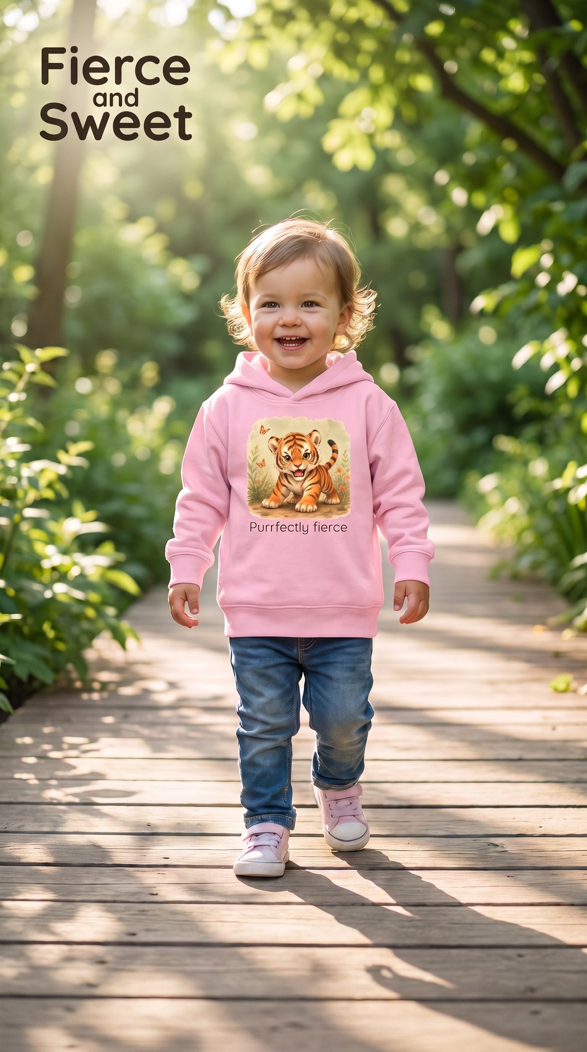 Tiger Toddler Hoodie - Pink