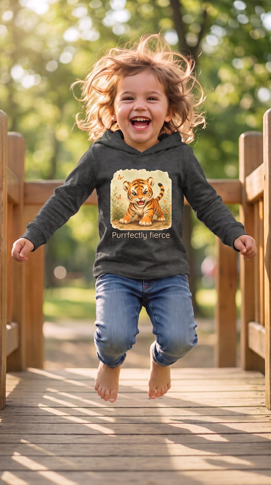Tiger Toddler Hoodie - Vintage Smoke