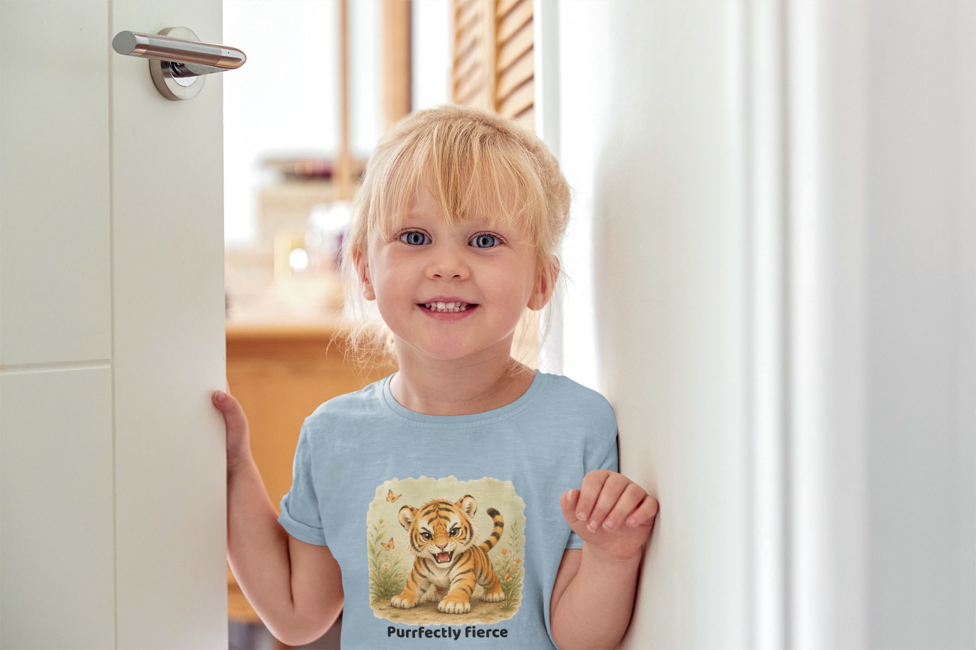 Tiger Toddler T-Shirt - Light Blue