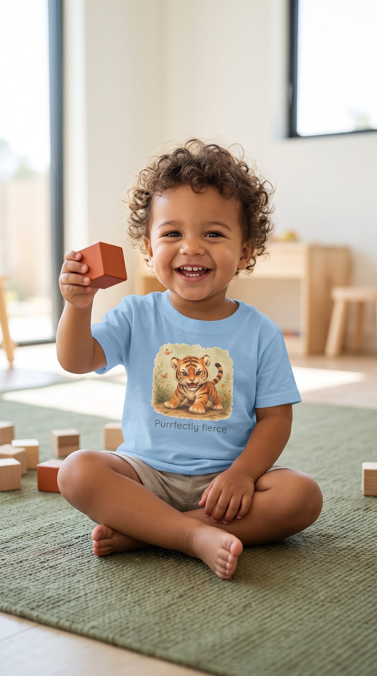 Tiger Toddler T-Shirt - Light Blue
