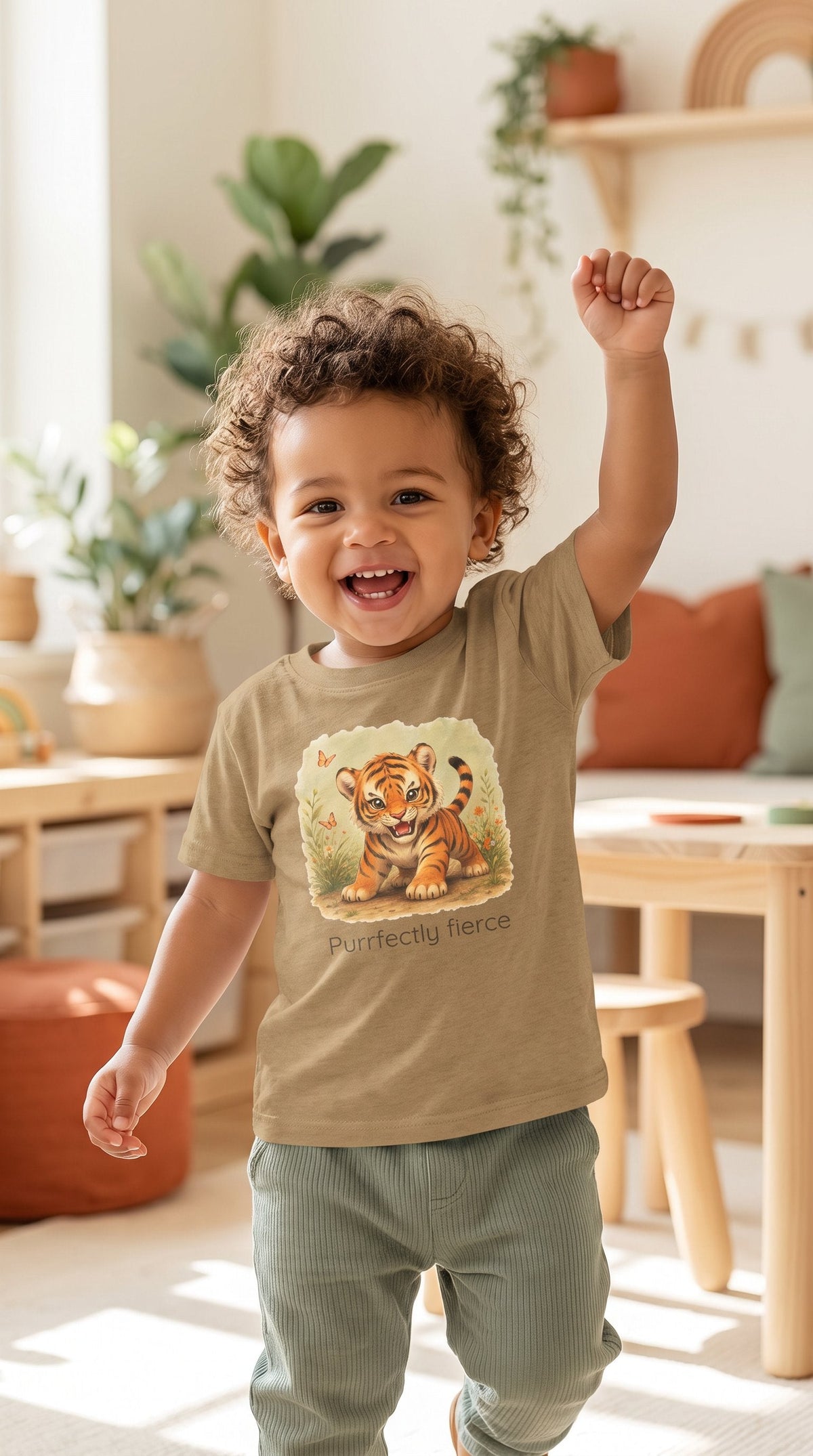 Tiger Toddler T-Shirt - Vintage Coyote Brown