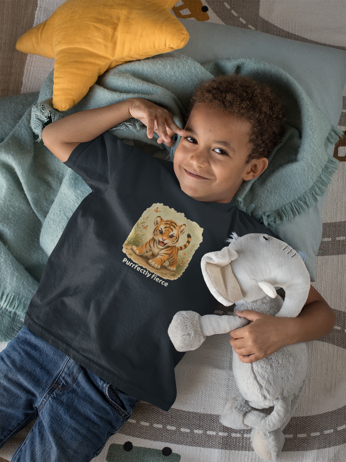 Tiger Toddler T-Shirt - Vintage Smoke